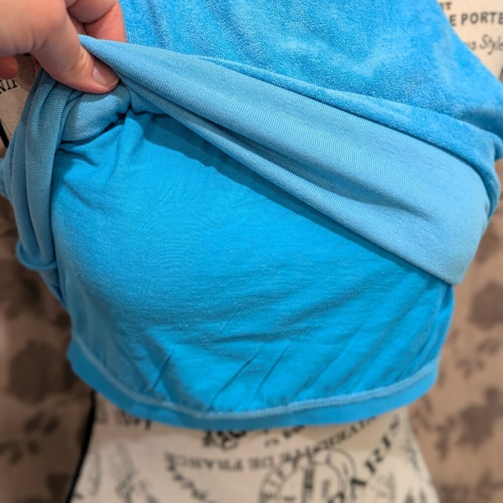 Fabletics Aqua Blue Terry Built-In Bra Tank, Size L, New With Tags! - Picture 6 of 10